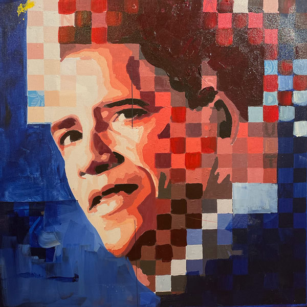 Painting painted by Näsmark, The president blue